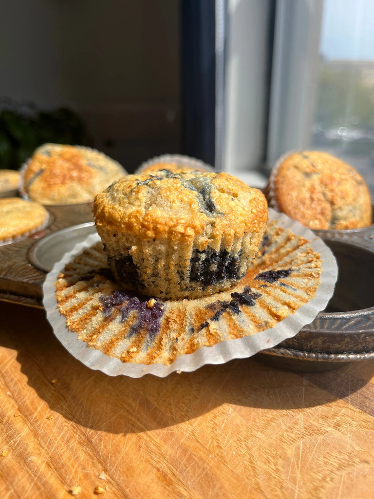 Heirloom Grain Blueberry Muffins