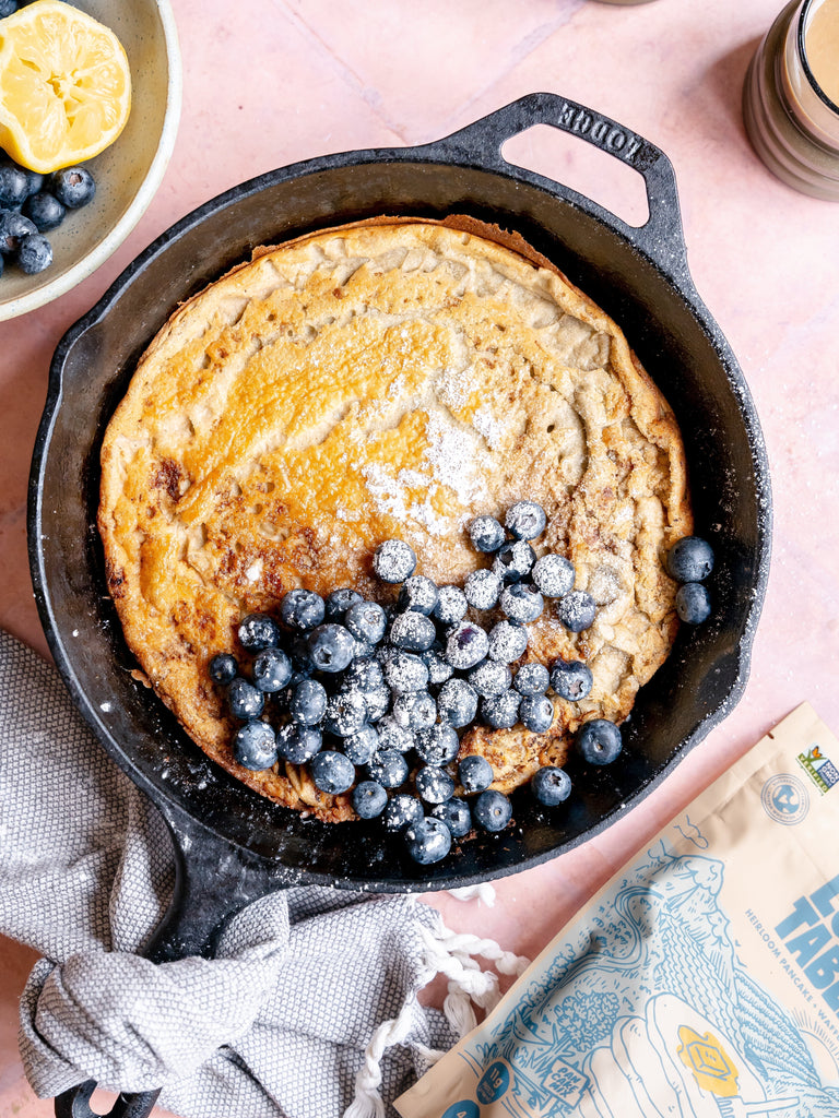 Blue Corn Dutch Baby with Berries